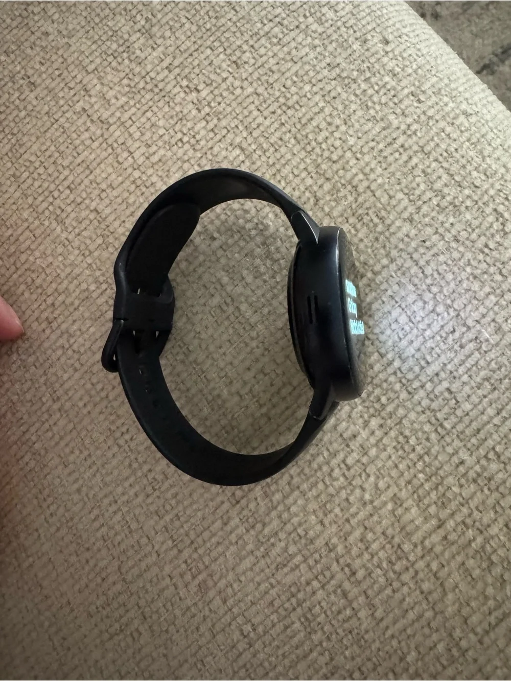 Samsung Black Round Smartwatch with Silicone Band